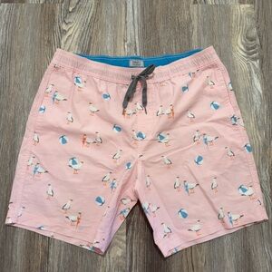 Trinity Pink Swim Trunks with Seagull and Beach Ball Print